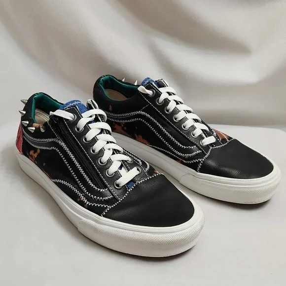 Vans Old Skool Zip Tartan Daze Multi Acid Dye Sneakers (M Size 7.5, W Size 9)